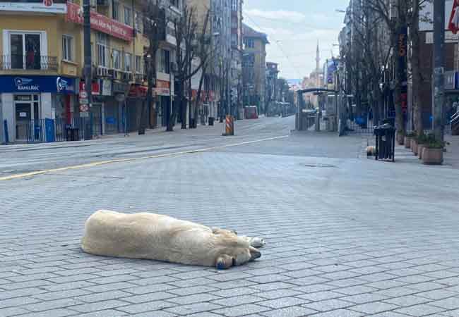  İlan edilen sokağa çıkma yasağının ardından boş kalan sokaklar, Eskişehir'de adeta kartpostallık görüntüler ortaya çıkardı.