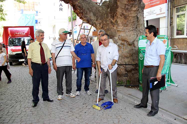 Eskişehir Gürleyik Doğal ve Tarihi Varlıkları Koruma ve Geliştirme Derneği Başkanı Halit Gürsoy, orman yangınlarına dikkat çekmek amacı ile 202 yıllık koca çınara çıkarak tepkisini dile getirdi.