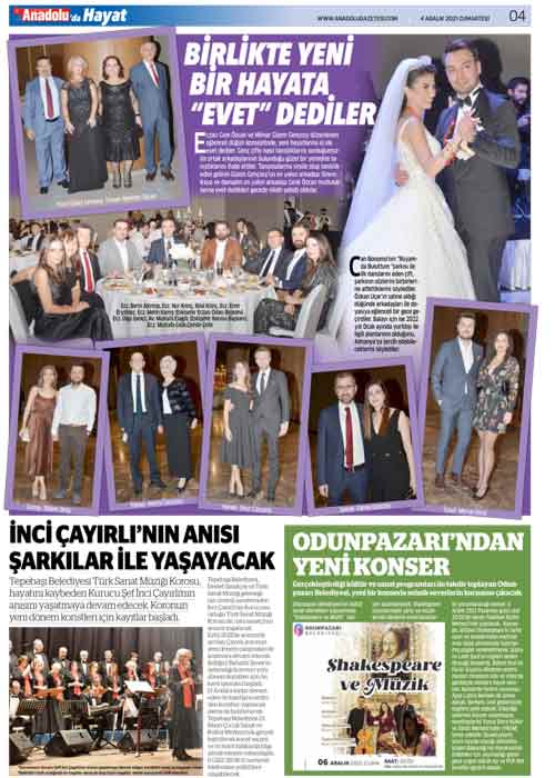 Anadolu'da Hayat Magazin Yaşam ekinde bu hafta...