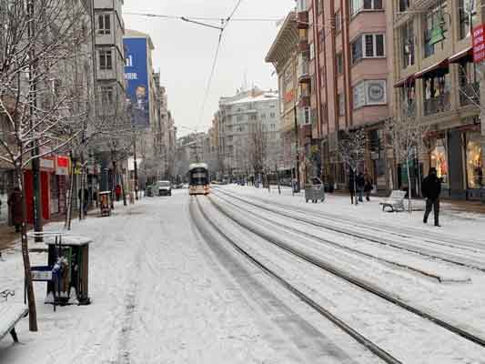 Öte yandan devam eden kar yağışıyla birlikte, kentte hava sıcaklığı en düşük eksi 7, en yüksek 1 derece olarak ölçüldü.