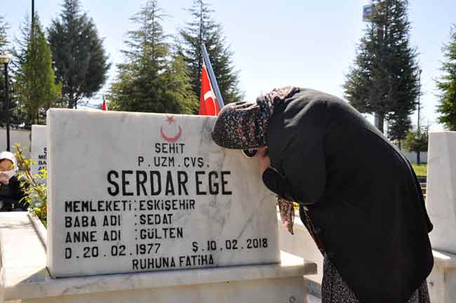 Buraya gelemeyince yapamıyoruz. Allah şehit anne ve babalarına sabır versin. Evliydi ve bir kızı vardı. Şimdi 3 yaşında. Babası şehit düşünce 40 günlüktü. Eşi ve kızı da geliyor sürekli ziyarete. Özlem duydukça geliyoruz” ifadelerini kullandı.