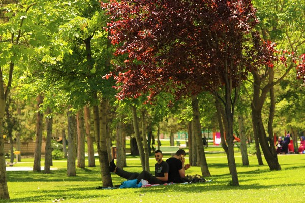 Eskişehir’de son yılların en sıcak bahar mevsimi yaşanırken vatandaşlar soluğu park ve bahçelerde aldı. 