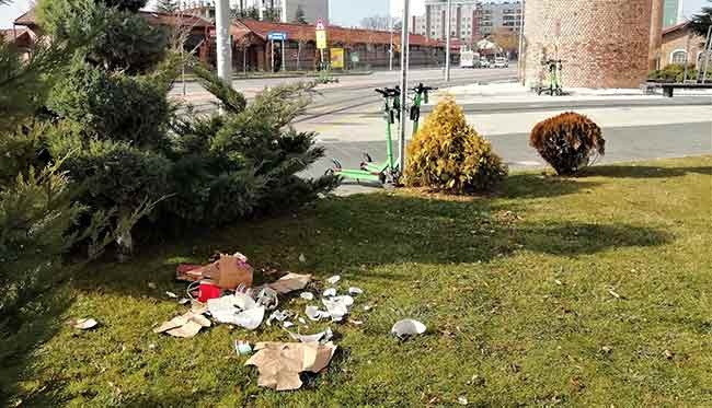  Çevre ve görüntü kirliliğine yol açan çöplerin oluşturduğu tablo fotoğraf karelerine yansıdı