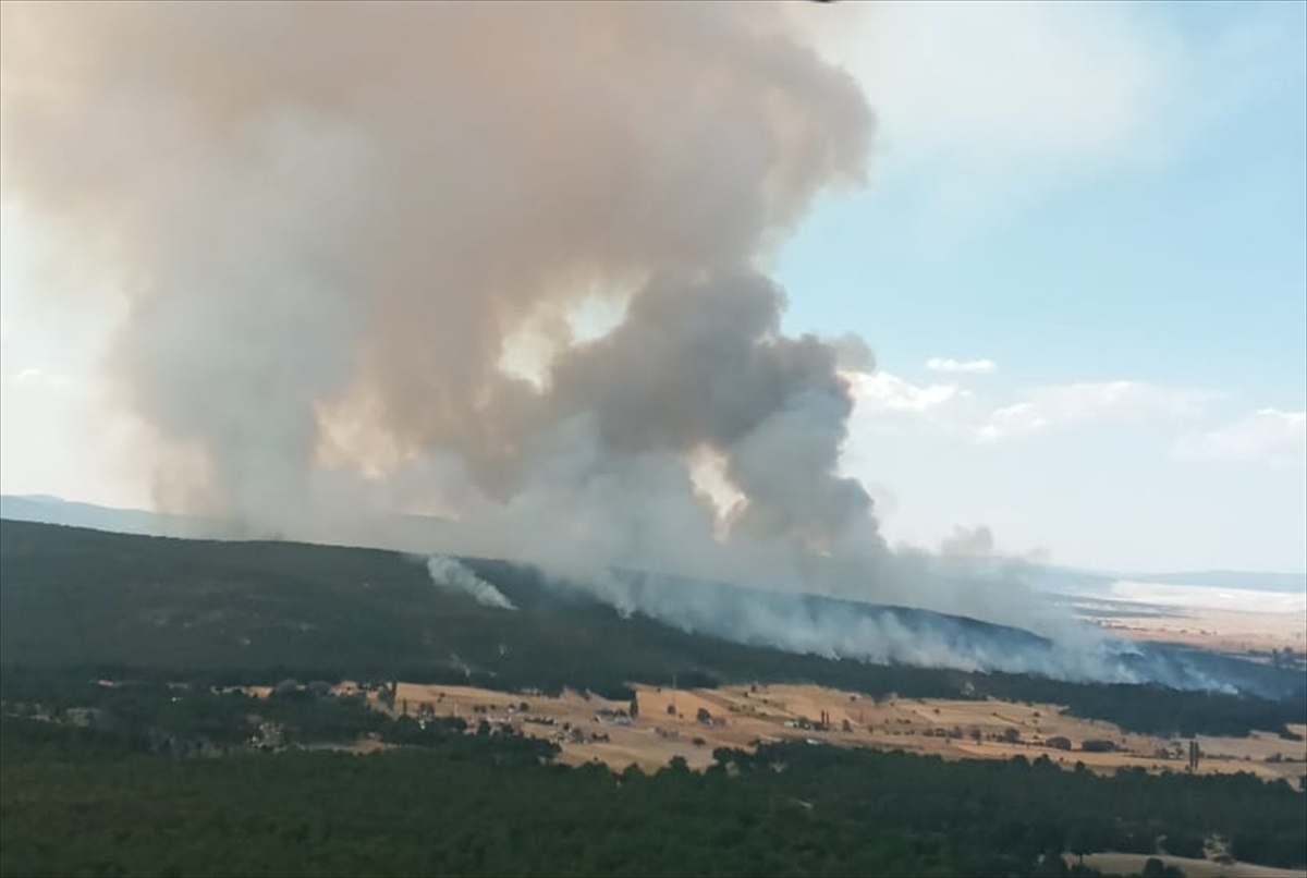 Eskişehir’in Seyitgazi ilçesinde başlayan yangına müdahale devam ederken, çevresindeki yerleşim birimlerinde endişeli bir bekleyiş sürüyor. Seyitgazi ilçesine bağlı Kümbet ve Oynaş mahallelerinin arasında bulunan bir arazide öğlen saatlerinde çıkan yangın yayılıyor. 