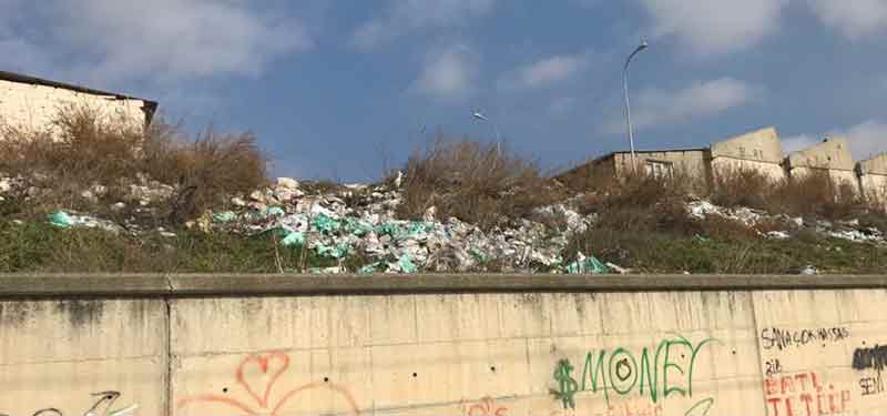 Eskişehir’de Baksan Sanayi Sitesi’nde yol kenarındaki yeşil alana atılan çöp ve moloz birikintileri çevre kirliliğine neden oluyor.