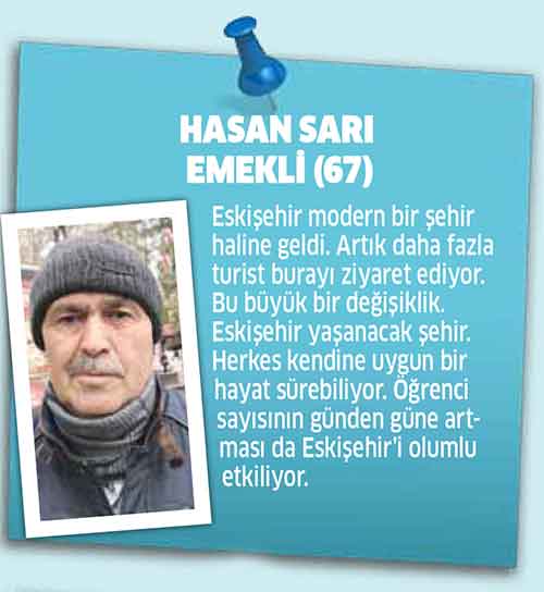 Türkiye’nin örnek kenti olarak gösterilen Eskişehir, herkes tarafından takdirle karşılanıyor. Biz de halka, “Geçmişten bugüne Eskişehir’de yaşanan en büyük değişiklik sizce nedir?” diye sorduk. Hazırlayan: Ecem EFEKAN