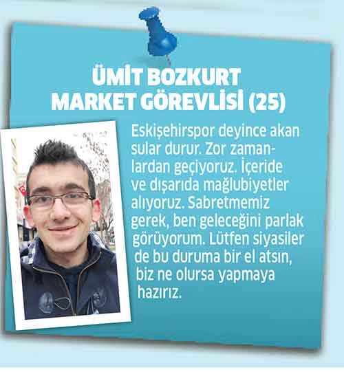 Kentin en önemli markası Eskişehirspor şu günlerde mali ve lisans krizi ile boğuşuyor. Kulübün geçirdiği bu zor günler Eskişehirlileri de derinden üzüyor. Sokağa çıktık ve vatandaşlara bu kez Eskişehirspor hakkındaki düşüncelerini sorduk. 