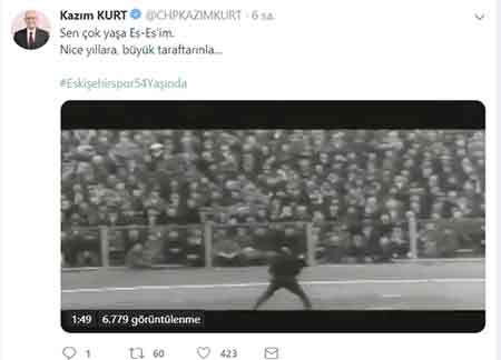 19 Haziran 1965’te kurulan Anadolu Yıldızı Eskişehirspor’un, 54. Yaş günü spor ve siyaset camiasının önemli isimlerinin de arasında olduğu yüzlerce kişi tarafından Twitter ve Facebook’ta paylaşım rekoru kırdı