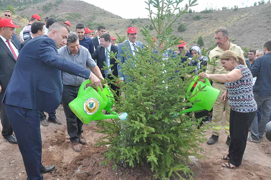 Karacaşehir bölgesinde oluşturulan dev bayrak İstanbul ve Kütahya yollarından da görülebilecek. Dev bayrakla birlikte, Şehit Astsubay Mustafa Özdemir anısına oluşturulan hatıra ormanının açılışı yapıldı. Açılışta vatandaşlar ve protokol üyeleri hatıra ormanı için fidan dikti.