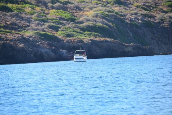 Bodrum’da tek başına tatil yapan 1 çocuk babası sunucu, Yalıkavak açıklarında demirlediği sürat teknesinde görüntülendi.