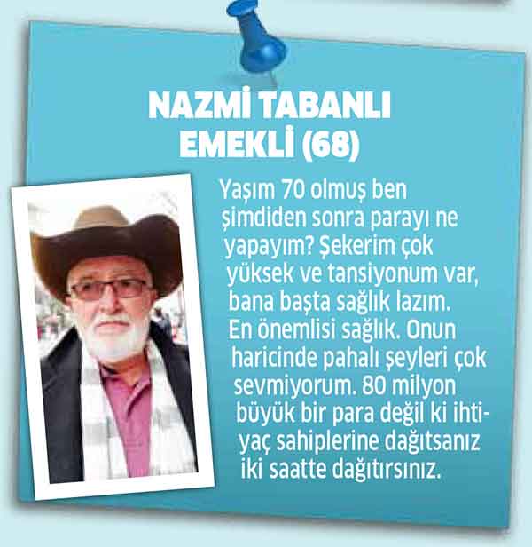 Milli Piyango yılbaşı tam bileti 80, yarım bileti 40, çeyrek bileti 20 liradan satılıyor. Büyük ikramiye ise tam 80 milyon lira. Rakam büyük olunca hayaller de büyük olur diye düşündük ve Eskişehir halkına “Büyük yılbaşı ikramiyesi size çıksa ne yapardınız?” diye sorduk.