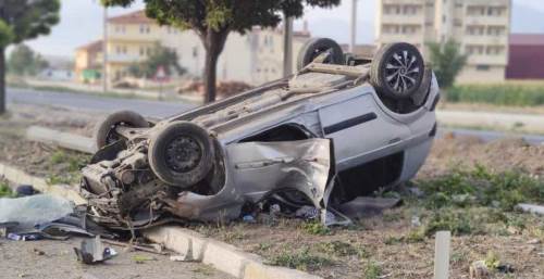 Afyon'da korkutan kazadan şans eseri kurtuldular!