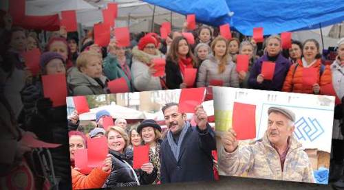 Eskişehir'de çarşı pazarda "kırmızı kart" protestosu!