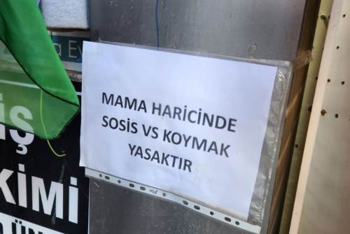 Eskişehir'de vatandaş sokak hayvanları için uyarı yazısı astı