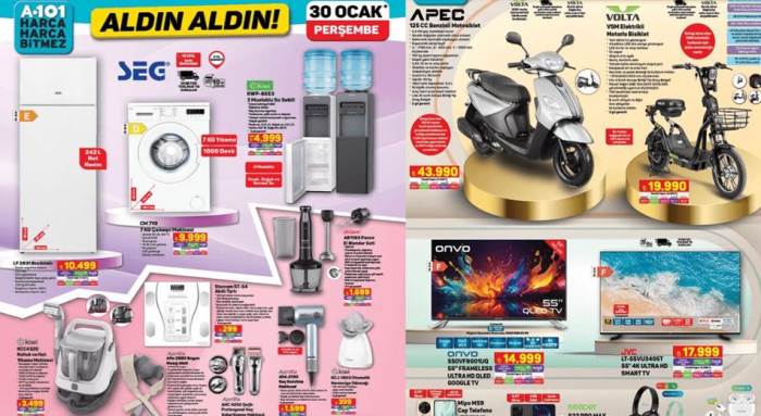 A101 30 Ocak Aktüel Ürünler Katalog yayında: Benzinli motosiklet ve elektrikli bisiklet geliyor!