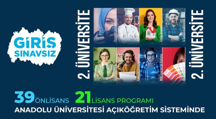 Anadolu Üniversitesinin sınavsız ikinci üniversite kayıtları sürüyor