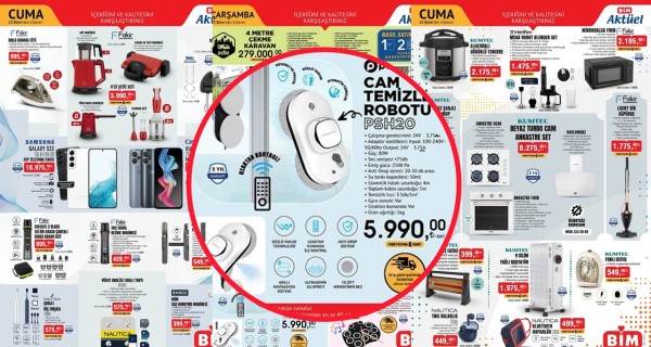 BİM 25 Ekim Afişi'ne Temizlik Severler Bayılacak!: BİM'e bu hafta cam temizleme robotu, trambolin, çekme karavan geliyor!