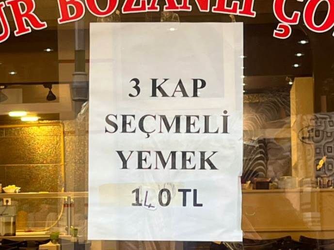 Eskişehir’de üç kap yemek fiyatına zam!