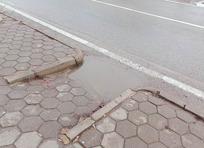 Eskişehir'deki su birikintisi yaya geçişini zorluyor