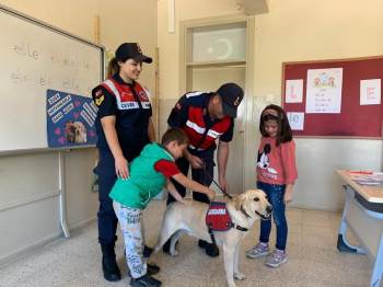 Jandarma Köpeği ’Yazgan’A Çocuklardan Büyük İlgi
