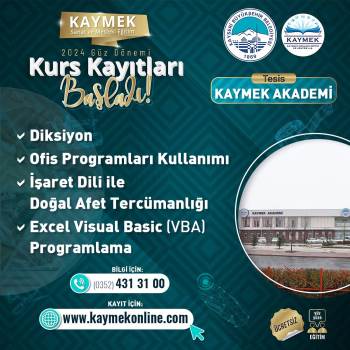 KAYMEK, 2024 Güz Dönemi Kursları İçin Kayıtları Başlattı