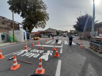 Yaya Geçitlerine ’Önce Yaya’ Yazılı Çalışma
