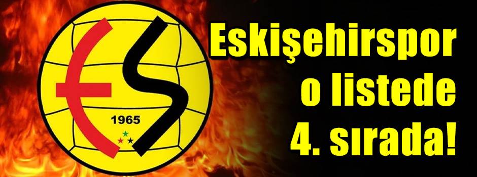 Eskişehirspor o listede 4. sırada!