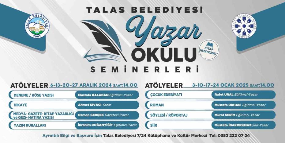 Talas Belediyesi, gençlere edebiyat dünyasını…